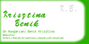 krisztina benik business card